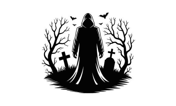 Download Grim Reaper Silhouette in Spooky Graveya - Spooky Collection