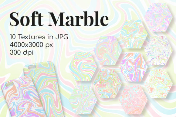 Download Soft Marble Rainbow 10 Digital Textures - Textures Collection
