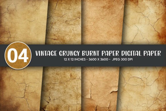 Download Vintage Grungy Burnt Paper Digital Paper - Grungy Collection