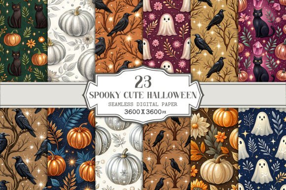Download Spooky Cute Halloween Digital Paper - Spooky Collection