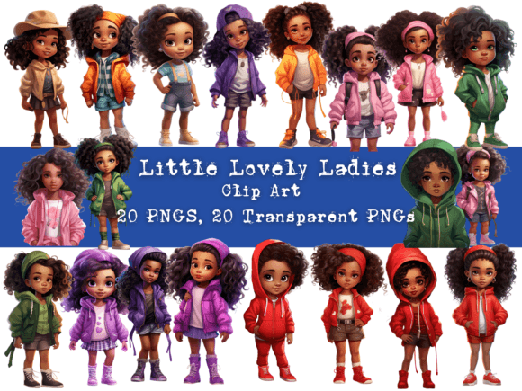 Download Little Lovely Ladies Clip Art Set of 20 - Lovely Collection